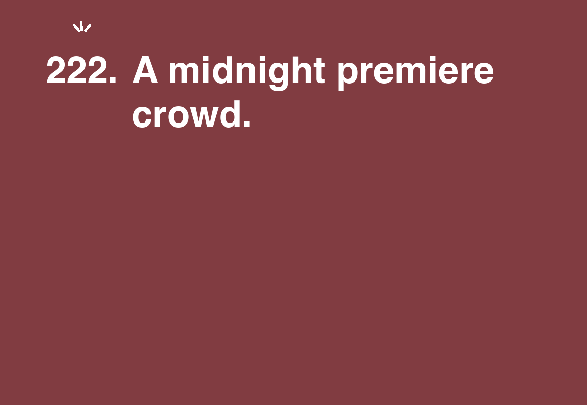A midnight premiere crowd. — card 222 of the 1000 little things list