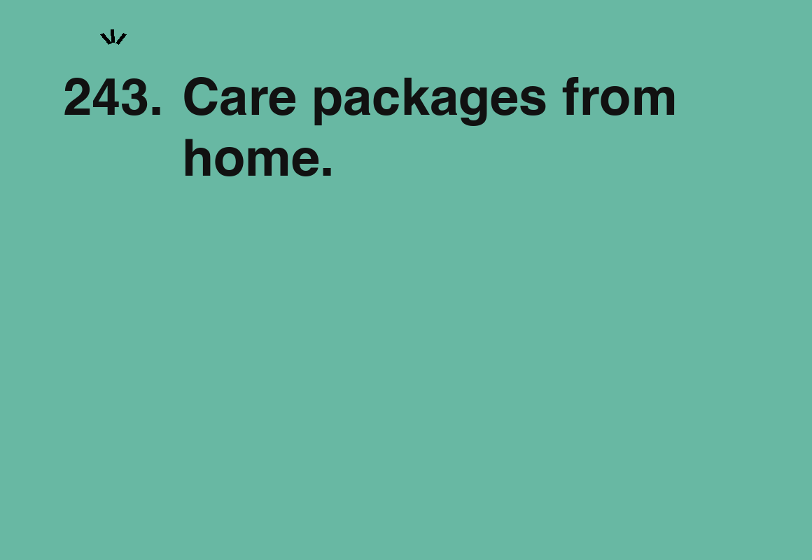Care packages from home. — card 243 of the 1000 little things list