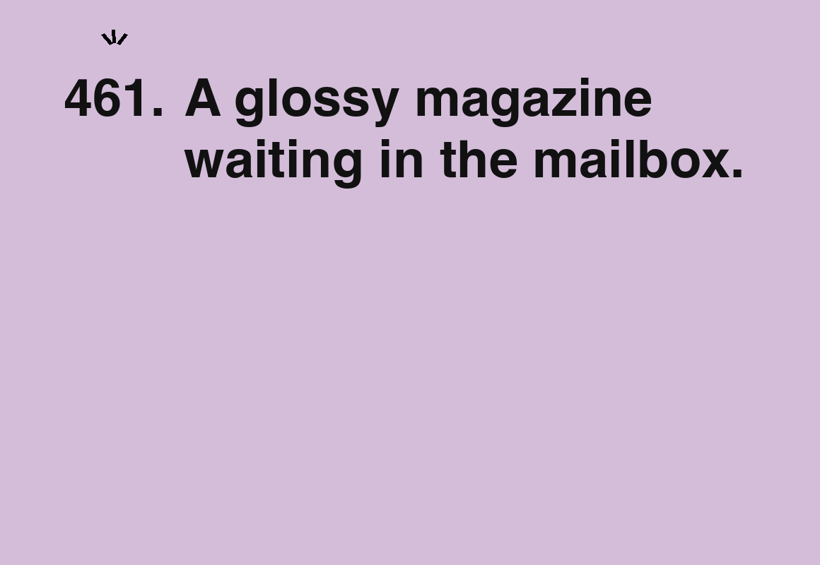 A glossy magazine waiting in the mailbox. — card 461 of the 1000 little things list