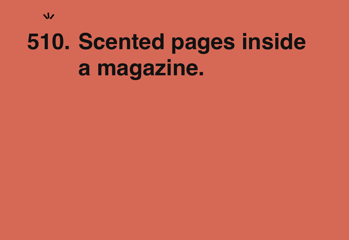 Scented pages inside a magazine. — card 510 of the 1000 little things list