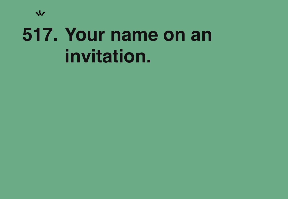 Your name on an invitation. — card 517 of the 1000 little things list