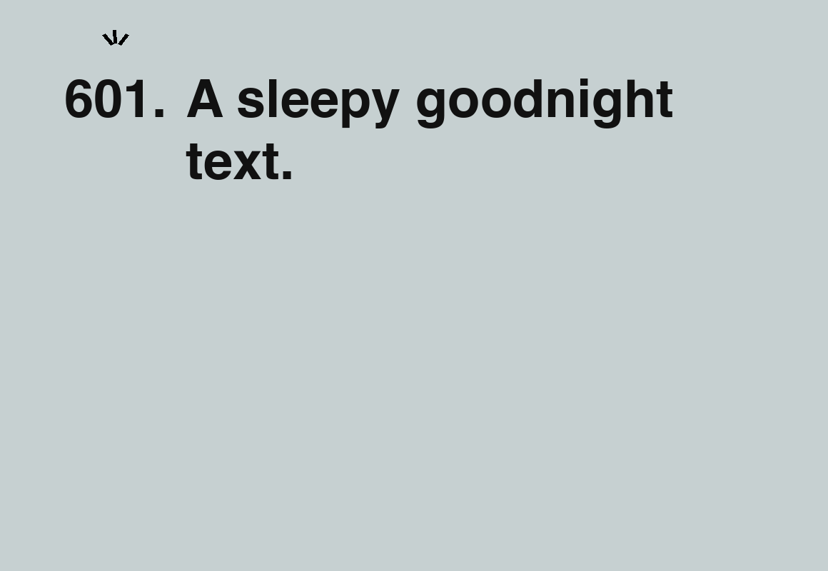 A sleepy goodnight text. — card 601 of the 1000 little things list