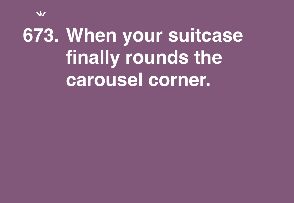 When your suitcase finally rounds the carousel corner. — card 673 of the 1000 little things list