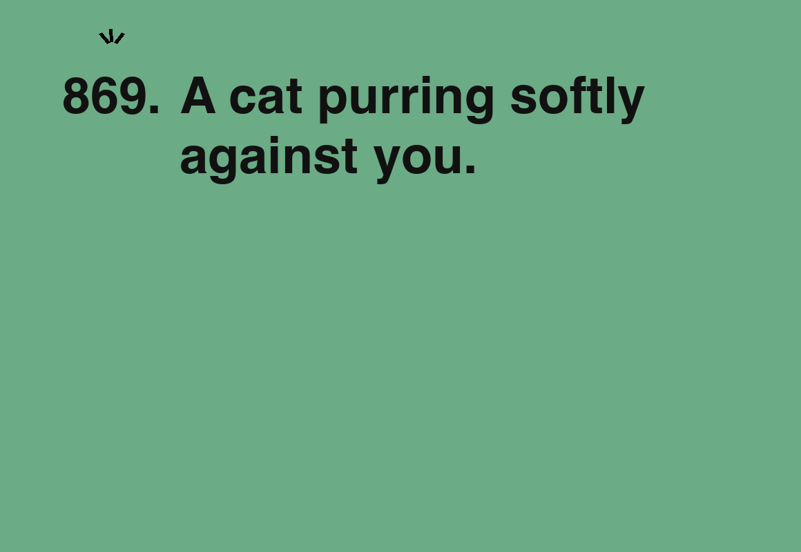 A cat purring softly against you. — card 869 of the 1000 little things list