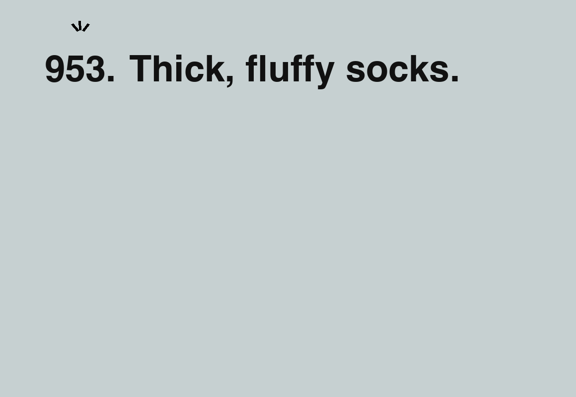 Thick, fluffy socks. — card 953 of the 1000 little things list